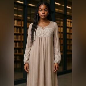 Monoreno boho Aztec-inspired woven knit dress